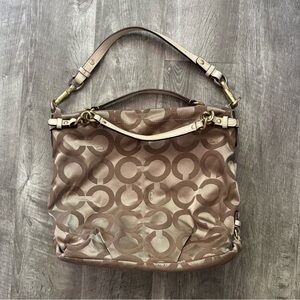 Coach Beige Signature Shoulder Bag